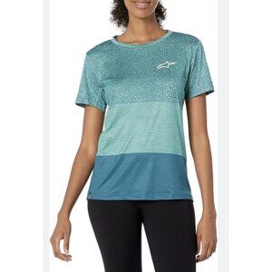 Alpine Stars Blue Still Water Women's L Short Sleeve Jersey Shirt READ